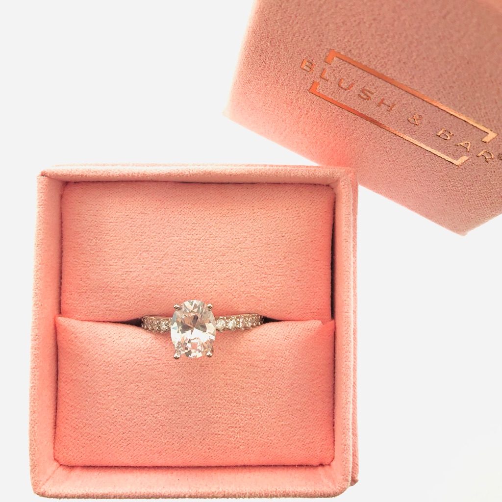 Women’s Blush & Bar Sterling Silver Cara Zirconia Ring